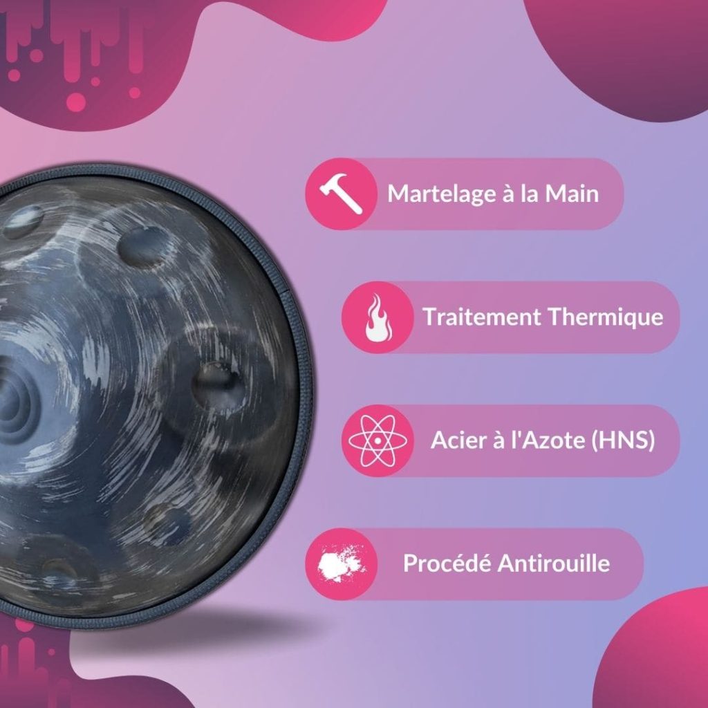 Handpan 10 Notes - Black Meteor - Ré Mineur (5)