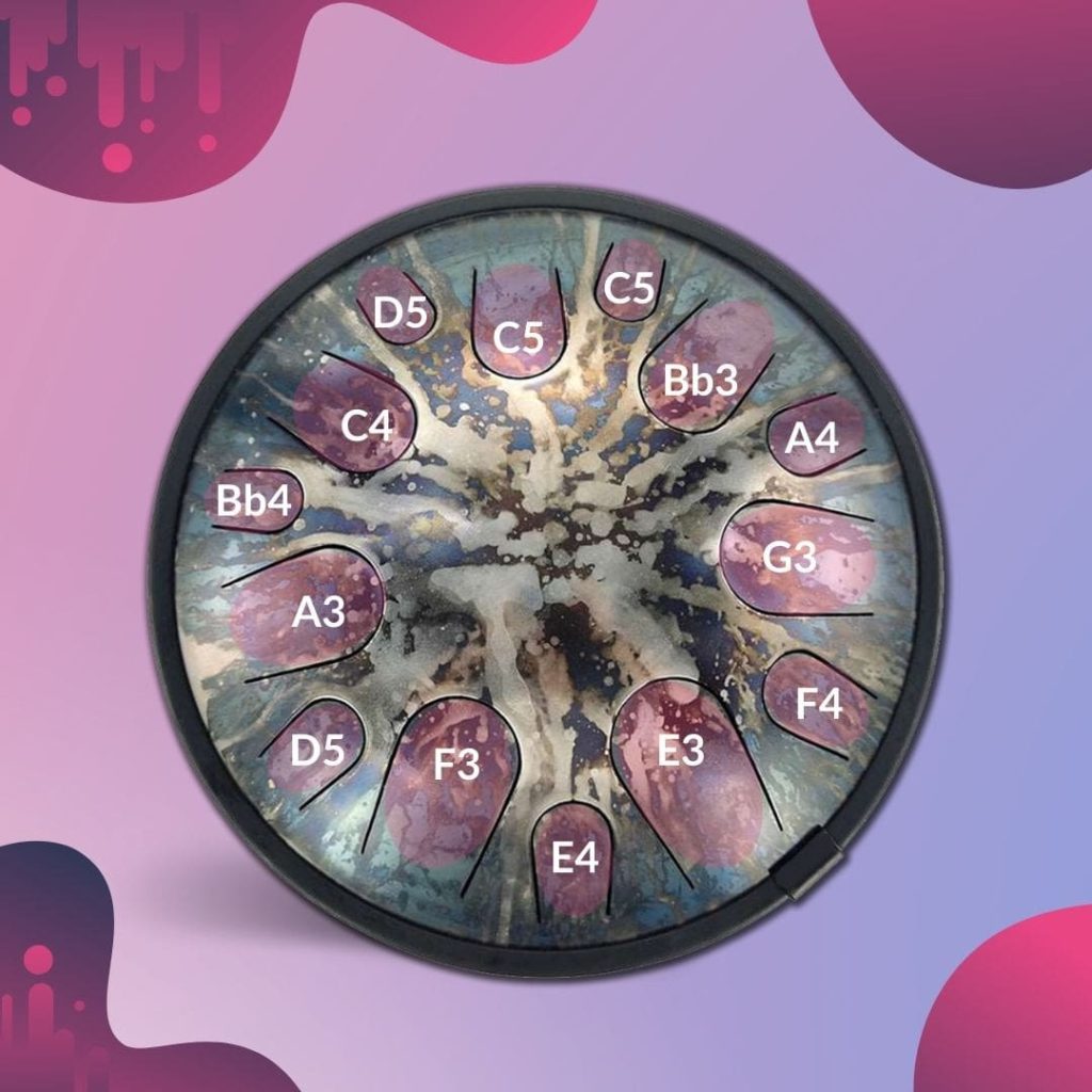 Steel Tongue Drum - 14 Notes - Starlight Universe - Description (1)