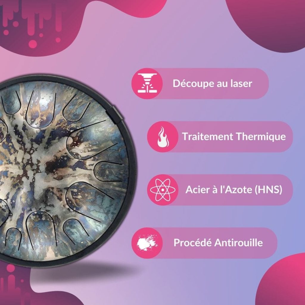 Steel Tongue Drum - 14 Notes - Starlight Universe - Description (2)